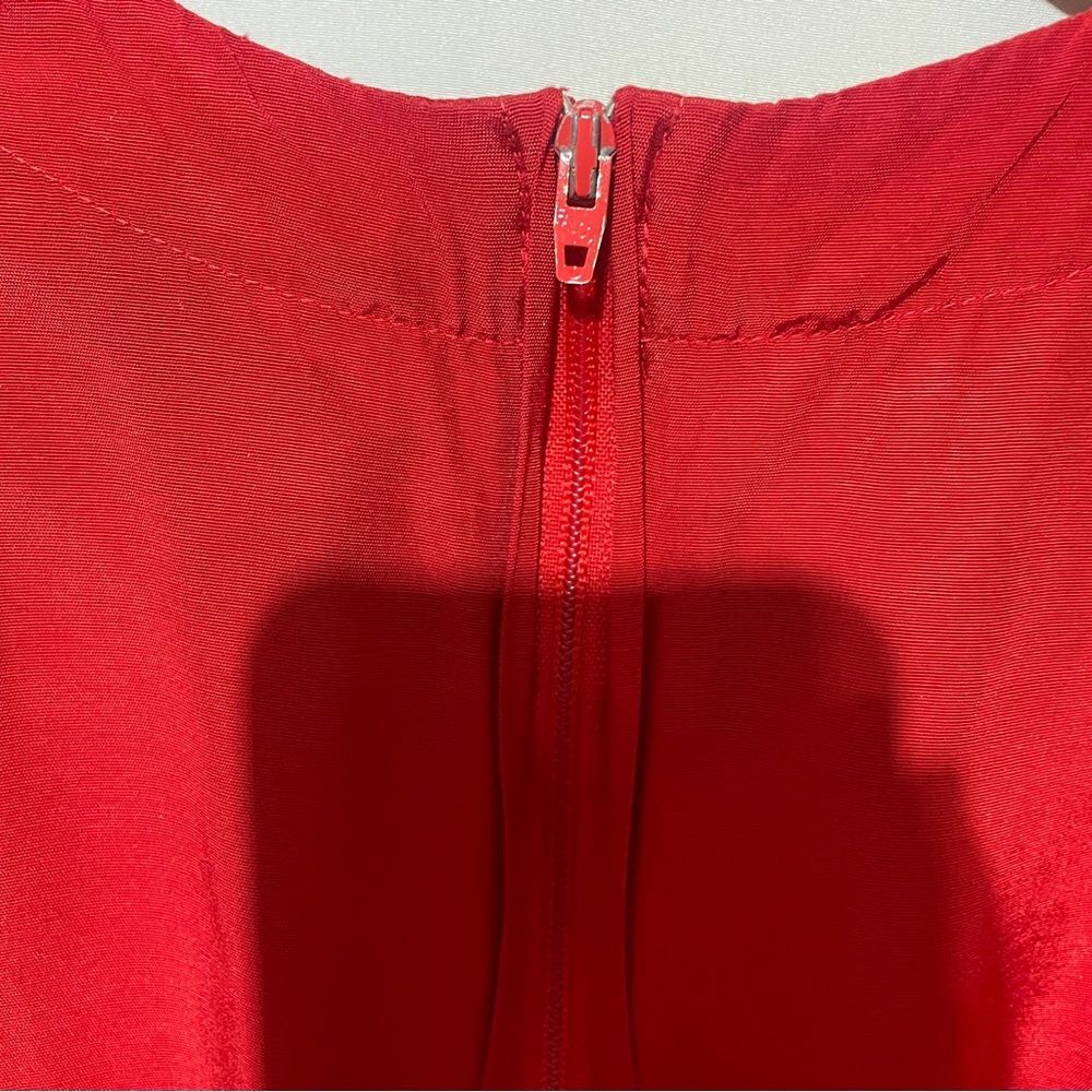 Vintage 80s Red Ruched Mini Dress Medium - Picture 10 of 13